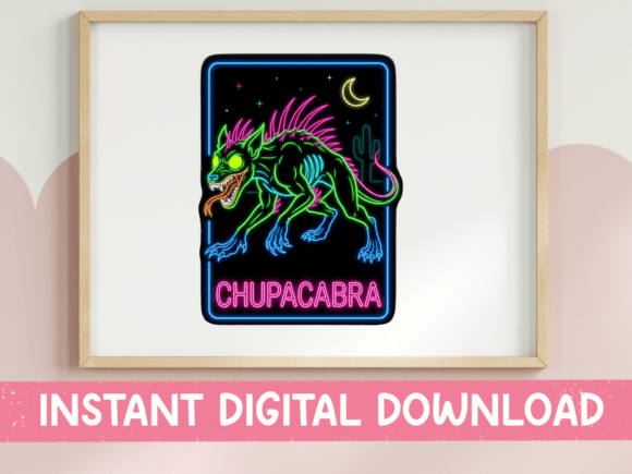 Chupacabra Neon Glow Art Print Review