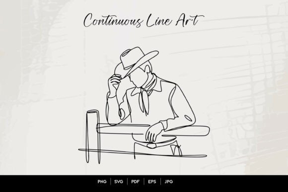 Review: Cowboy Saloon Continuous Line Art for Embroidery