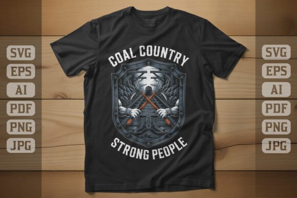 Strong Coal Mining People T-shirt Design