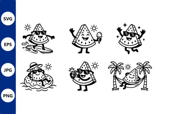 Watermelon Slice Vector Set for Beach